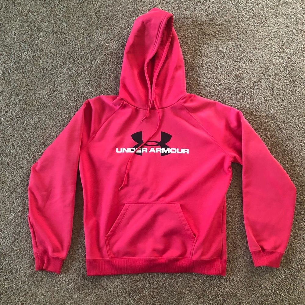 Neon pink Under Armour hoodie